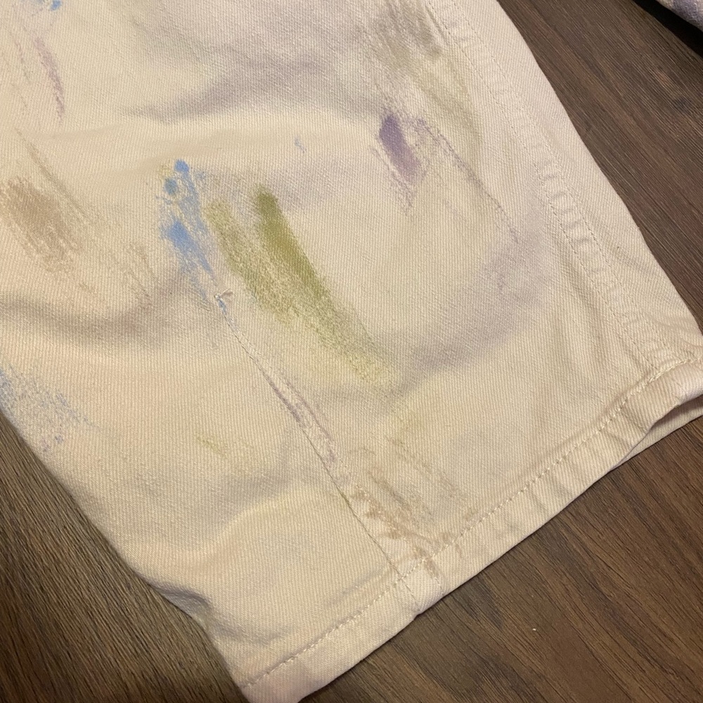 NWOT Anthropologie Super Soft Pleated Painter Jeans with Multicolor Accents - 32 - Picture 2 of 6